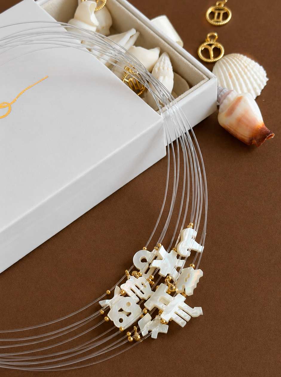 Mother of Pearl Zodiac Necklace