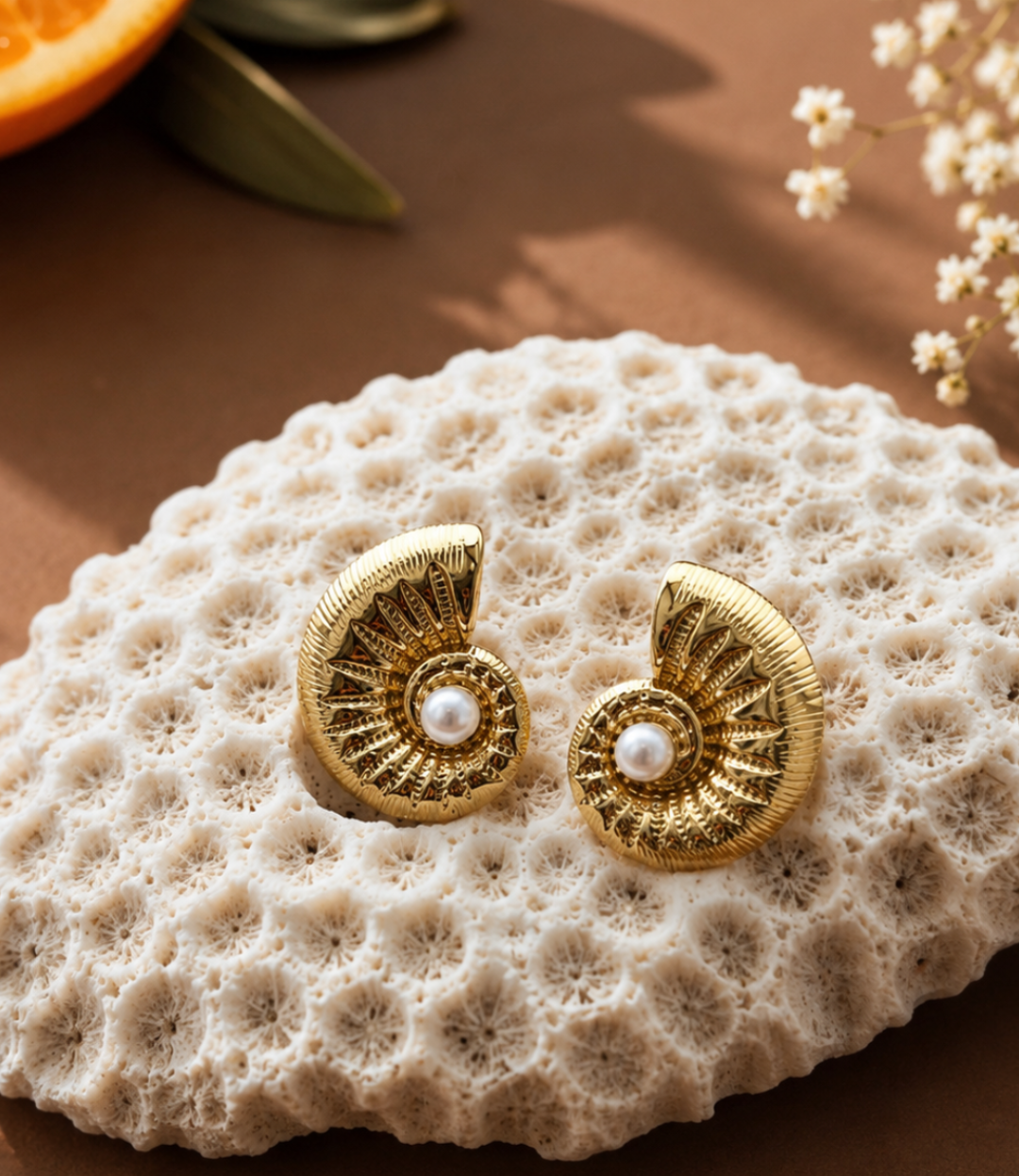 Nautilus Pearl Earring