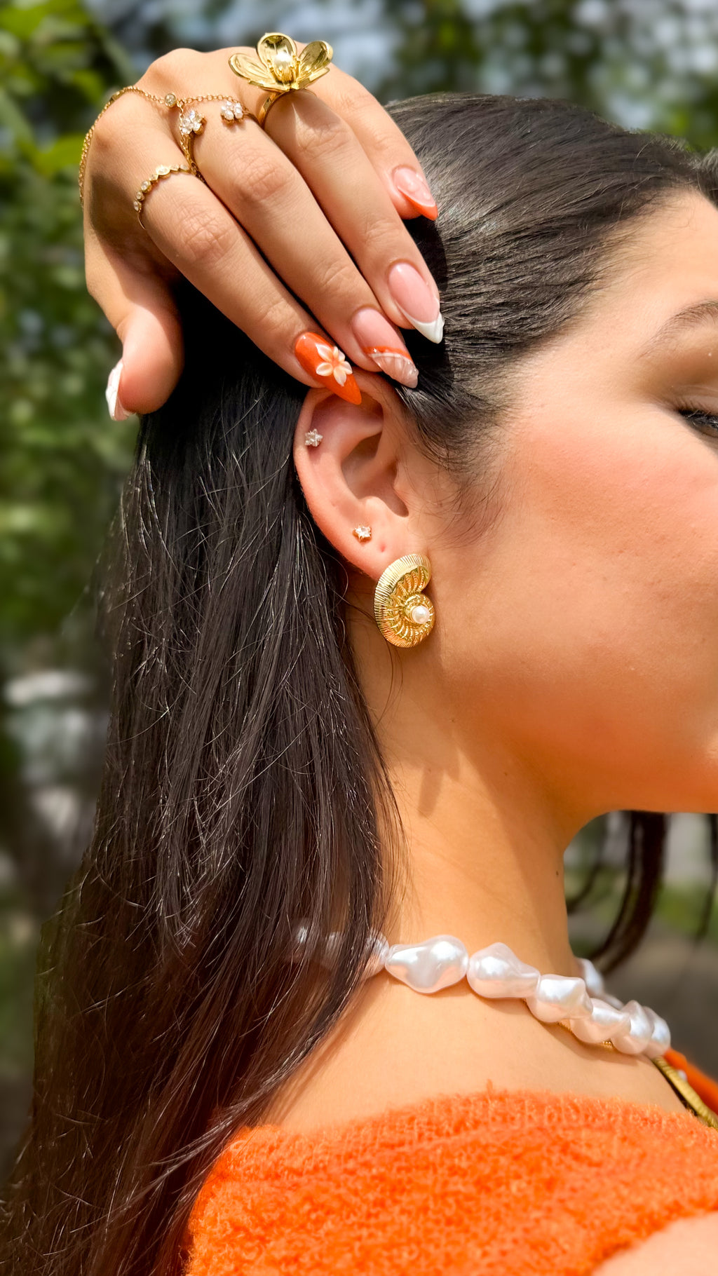 Nautilus Pearl Earring